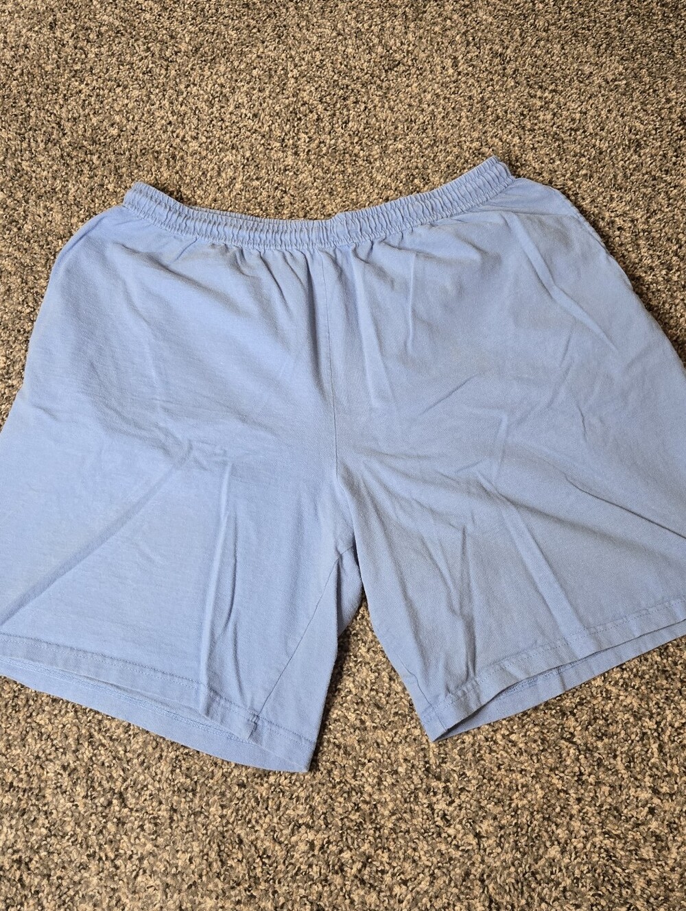 SALE*Vintage Fruit of the Loom Unisex Cotton Pull On Elastic Shorts Pockets Blue